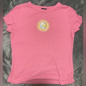 Pink Sun & Moon graphic tee